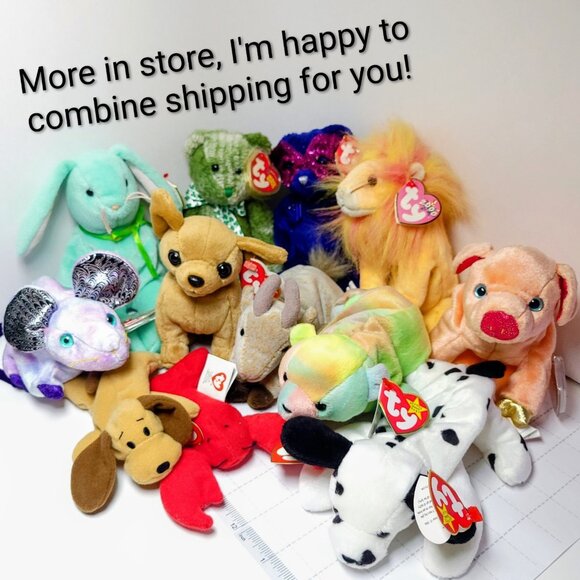 Ty McDonalds Teenie Beanie Baby - Bones The Dog 6” 1993 - Picture 9 of 9